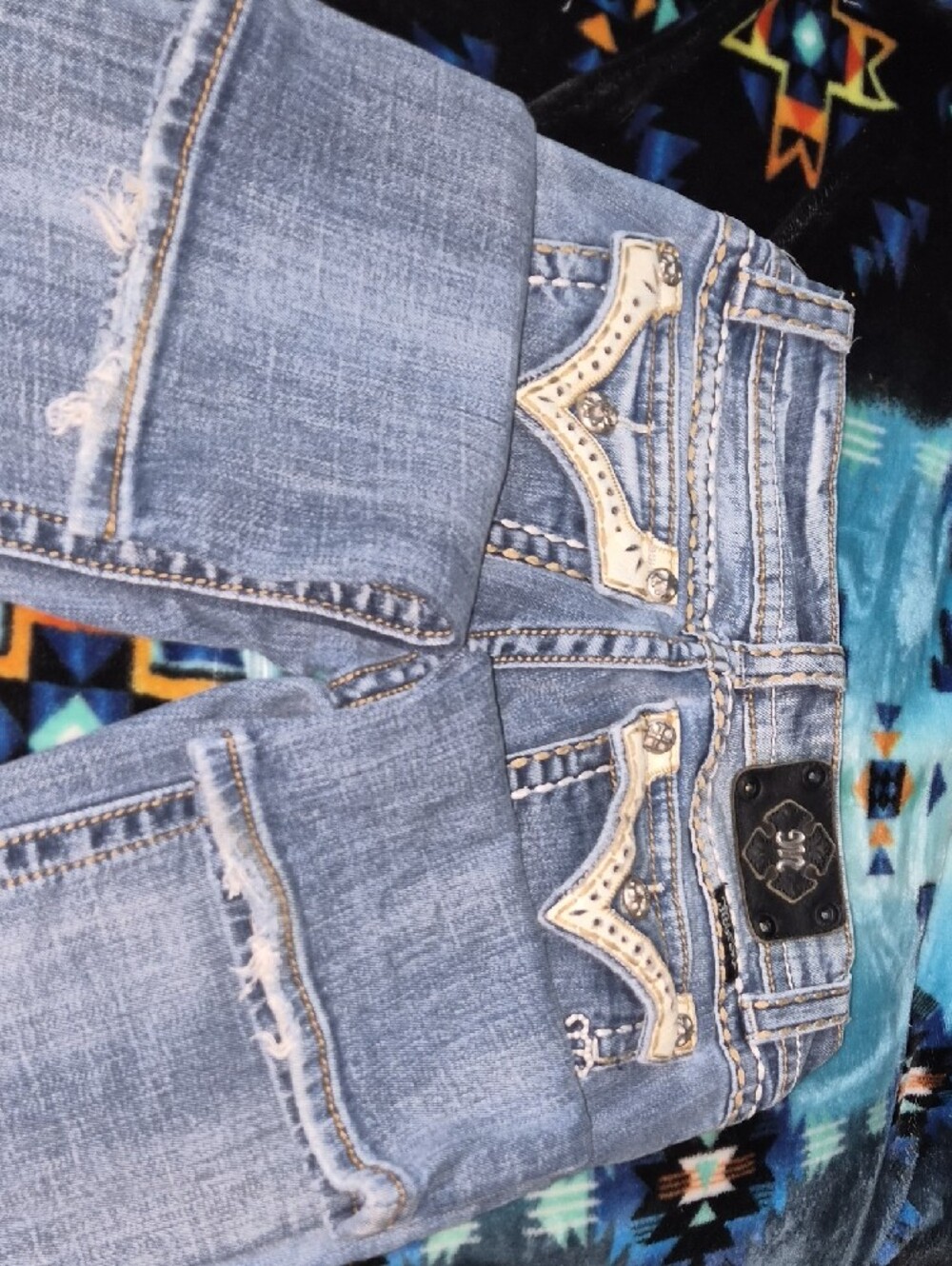 Miss Me Light Blue Flare Jeans - Picture 3 of 3